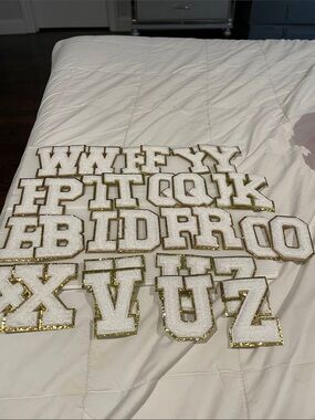 Glittery White and Gold Foam Alphabet Letters - Full Set of 30 2 of each